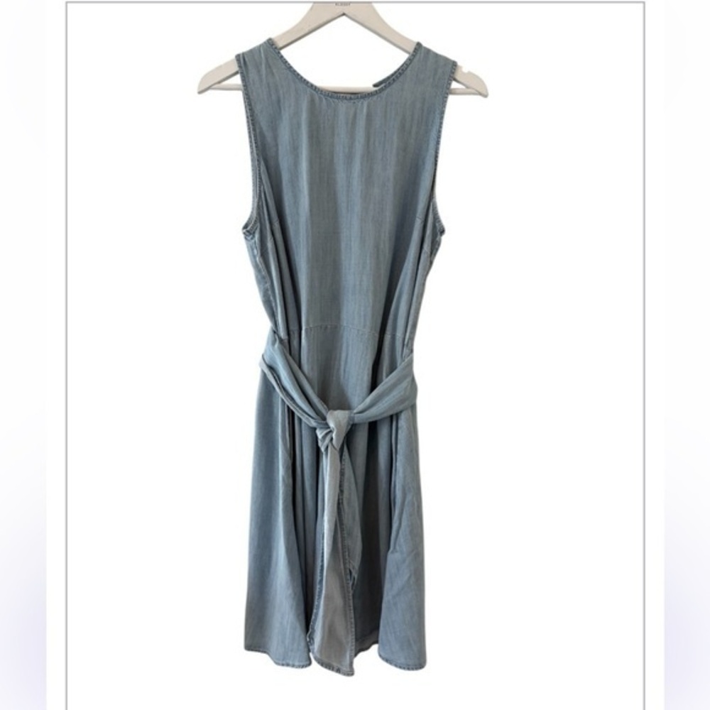 Gap Tencel  Light Wash Fit and Flare Cottagecore Beach Coastal Dress Large